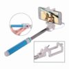 Portable Wire Controlledarons Selfie Stick Monopod Folding Extendable Pocket Handheld Holder, For iPhone, Galaxy, Huawei, Xiaomi, LG, HTC and Other Smart Phones, Folded Length: 18.9cm, Max Extension Length: 81.6cm(Blue)