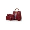 4 in 1 Women Medium Size PU Leather Shoulder/Hand Bag Set - Wine Shopwice 4 in 1 Women Medium Size PU Leather Shoulder/Hand Bag Set - Wine