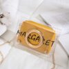 Partially Transparent PVC Cross-Body Bag - Yellow
