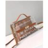 Partially Transparent PVC Shoulder Bag - Brown Shopwice Partially Transparent PVC Shoulder Bag - Brown