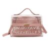 PVC/Leather Mini Shoulder Bag - Peach