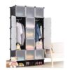 15 Cubes Plastic Wardrobe with Shoe Rack (Colour May Vary) Shopwice 15 Cubes Plastic Wardrobe with Shoe Rack (Colour May Vary)
