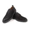 Handmade Casual Derby Shoes with Black Calf Nubuk Suede & Leather, Height Increasing Matte Rubber Sole, Men's Comfort Fashion