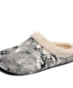 Men's slippers Home Winter Indoor Warm Shoes Thick Bottom Plush Waterproof Leather House slippers man Cotton shoes 2021 New