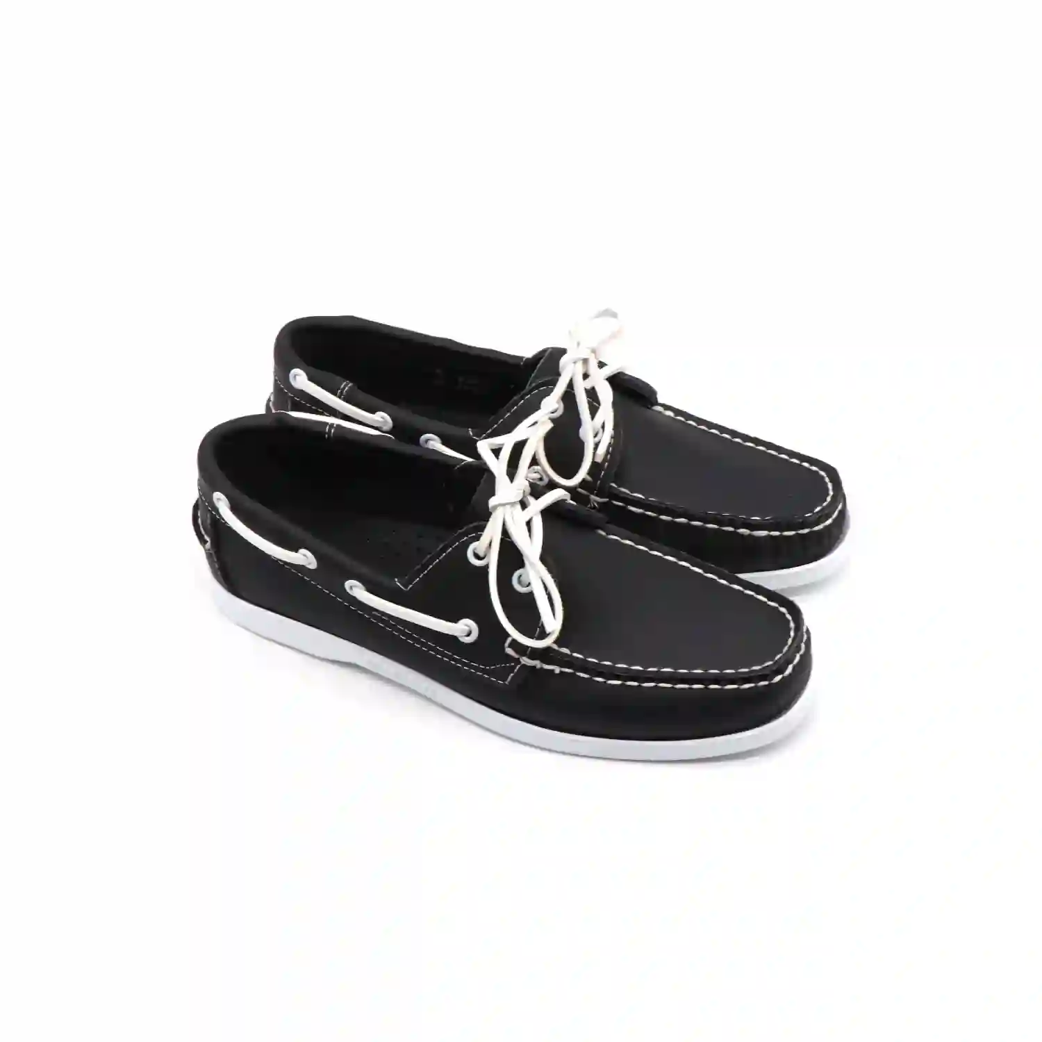 Black On White Cowhide Deck Shoe Shopwice Black On White Cowhide Deck Shoe