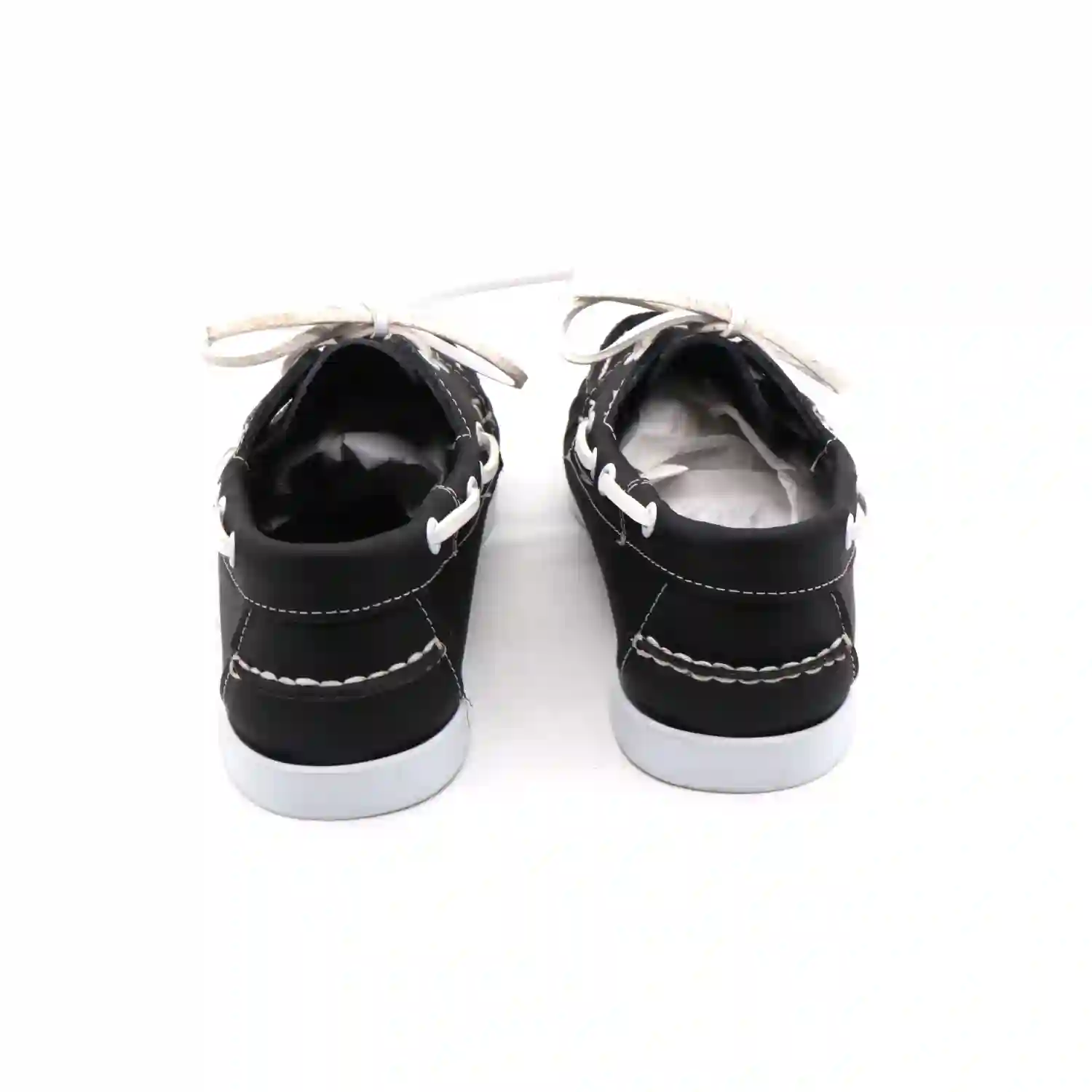 Black On White Cowhide Deck Shoe Shopwice Black On White Cowhide Deck Shoe