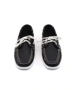 Black On White Cowhide Deck Shoe Shopwice Black On White Cowhide Deck Shoe