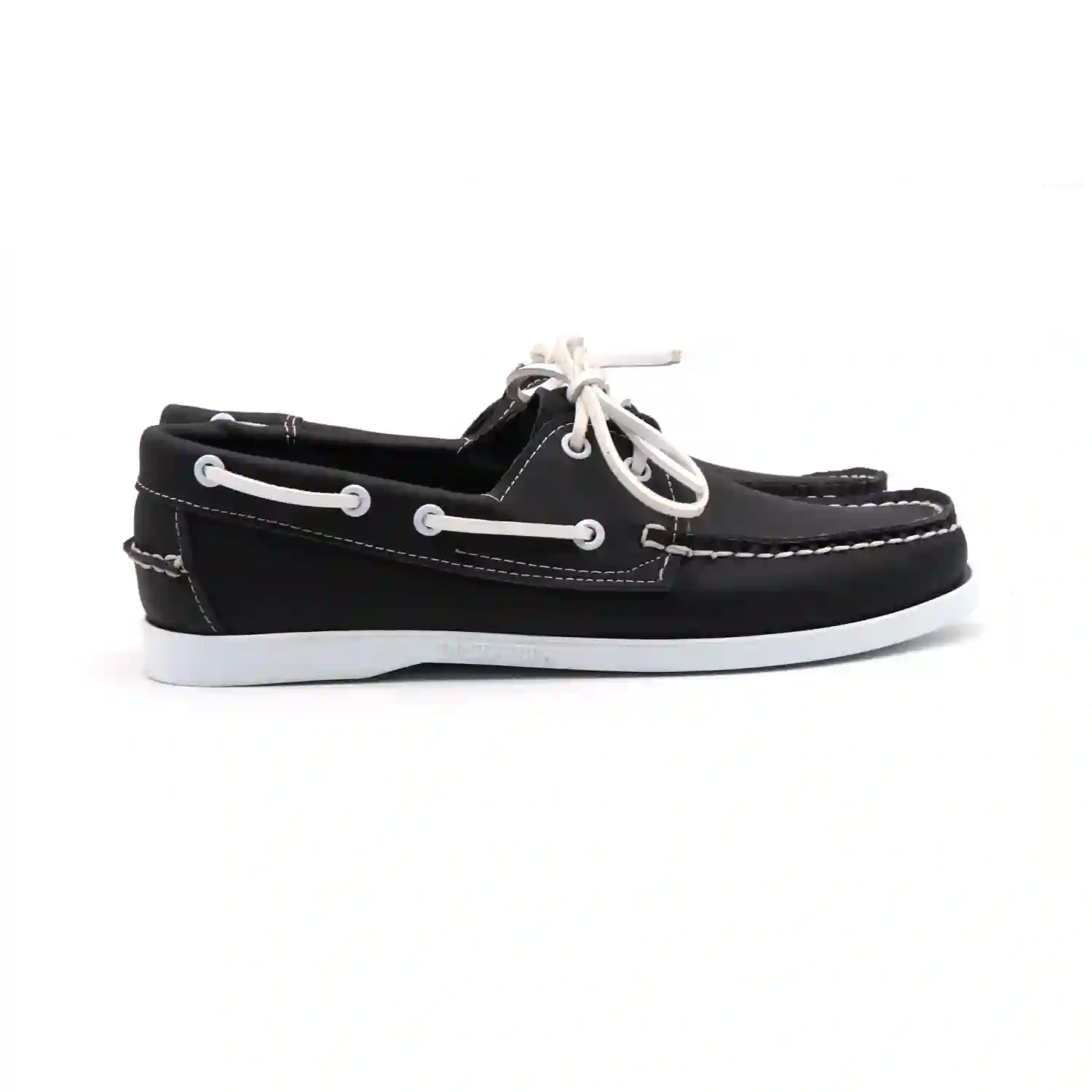 Black On White Cowhide Deck Shoe Shopwice Black On White Cowhide Deck Shoe