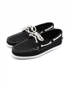 Black On White Cowhide Deck Shoe Shopwice Black On White Cowhide Deck Shoe
