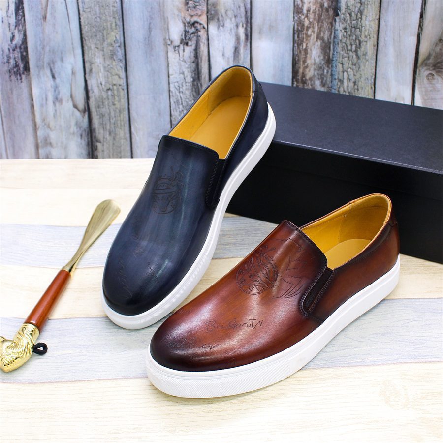 Brexpo Handmade Brown Leather Perforated Slip On Shopwice Brexpo Handmade Brown Leather Perforated Slip On - Image 4
