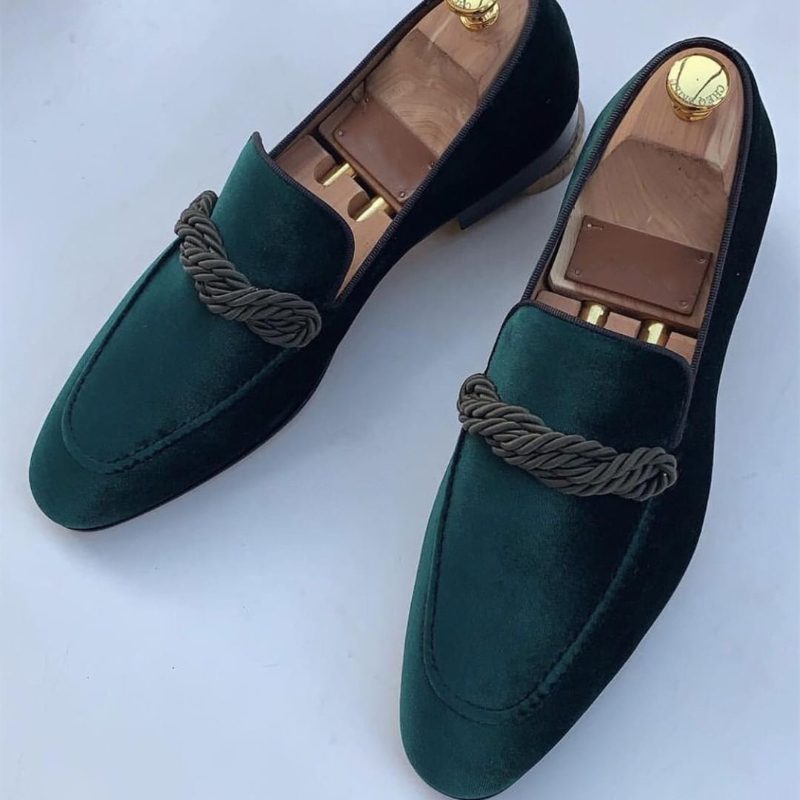 Retro Brown Braided Twist Faux Suede Loafers CP031 Shopwice Retro Brown Braided Twist Faux Suede Loafers CP031 - Image 3