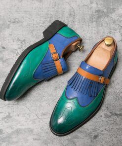 Carved Tassel PU Monk Shoe CP268