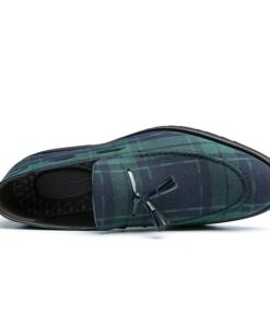 Fringe Retro Plaid Tassel Loafer CP018 Shopwice Fringe Retro Plaid Tassel Loafer CP018