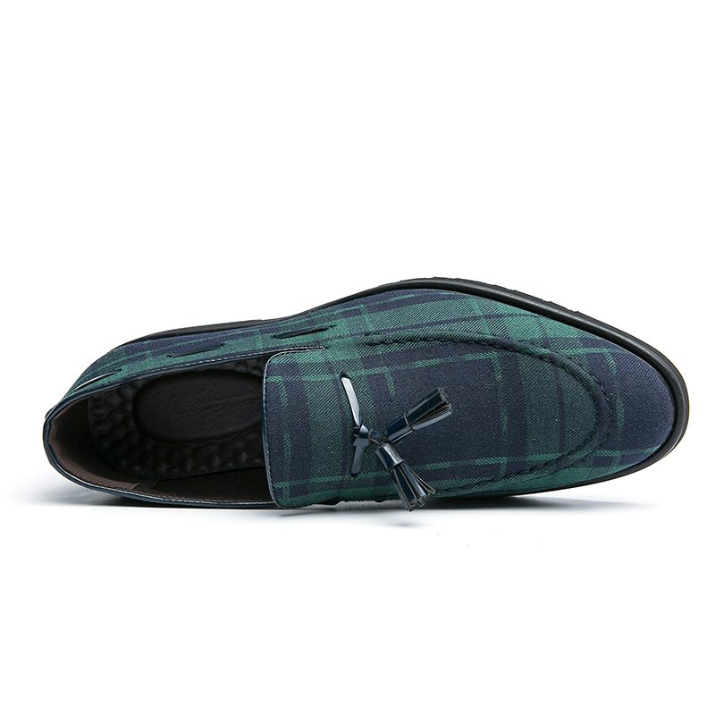 Fringe Retro Plaid Tassel Loafer CP018 Shopwice Fringe Retro Plaid Tassel Loafer CP018