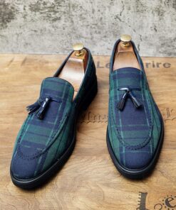 Fringe Retro Plaid Tassel Loafer CP018