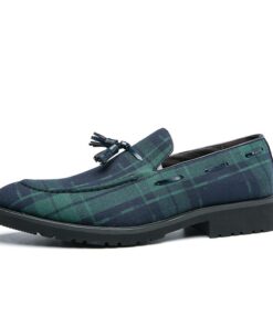 Fringe Retro Plaid Tassel Loafer CP018 Shopwice Fringe Retro Plaid Tassel Loafer CP018
