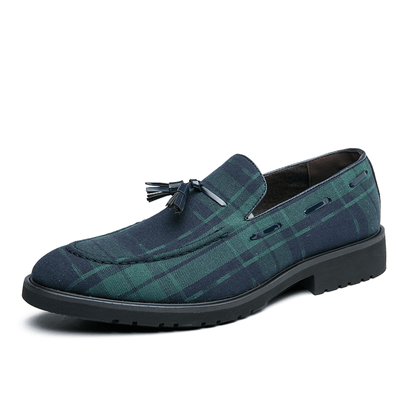 Fringe Retro Plaid Tassel Loafer CP018 Shopwice Fringe Retro Plaid Tassel Loafer CP018