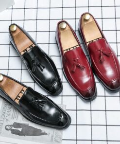 Classic Fringed Square Toe Tassel Loafer CP041 Shopwice Classic Fringed Square Toe Tassel Loafer CP041