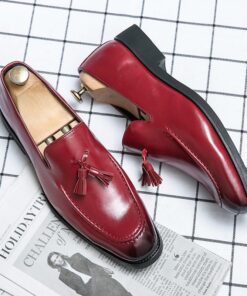 Classic Fringed Square Toe Tassel Loafer CP041 Shopwice Classic Fringed Square Toe Tassel Loafer CP041