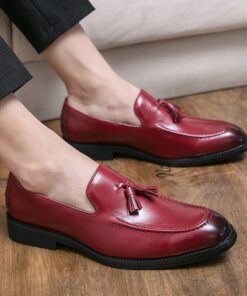 Classic Fringed Square Toe Tassel Loafer CP041 Shopwice Classic Fringed Square Toe Tassel Loafer CP041