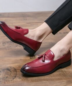 Classic Fringed Square Toe Tassel Loafer CP041 Shopwice Classic Fringed Square Toe Tassel Loafer CP041