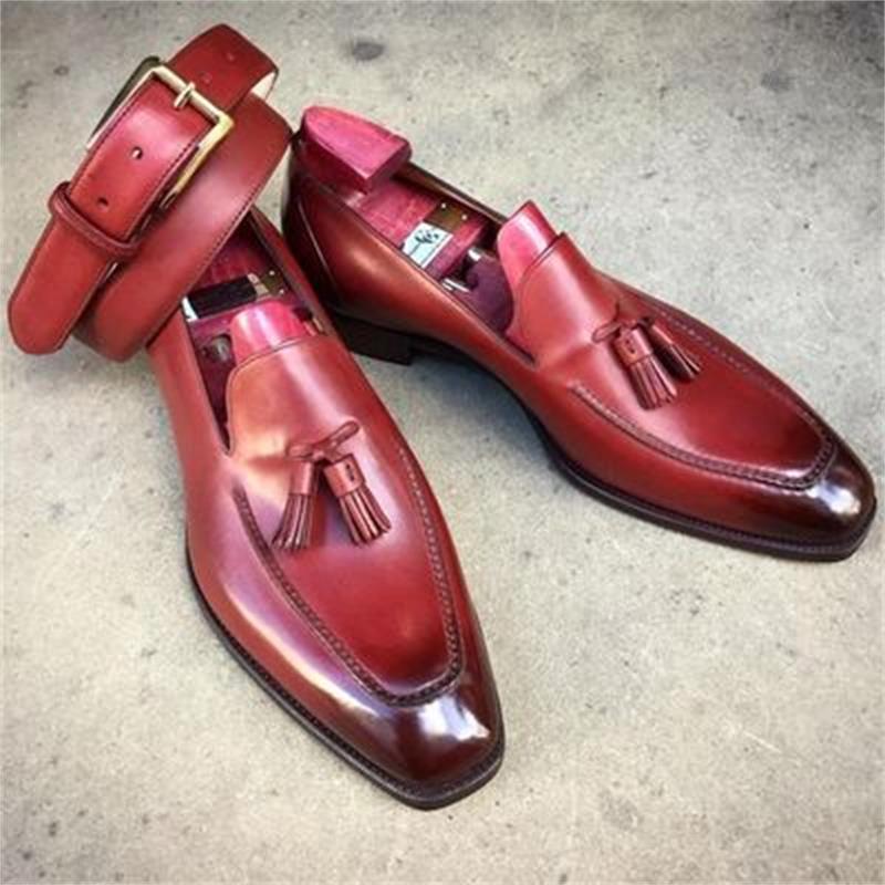 Classic Fringed Square Toe Tassel Loafer CP041 Shopwice Classic Fringed Square Toe Tassel Loafer CP041