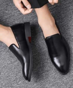 Red Sole Loafers Men Shoes PU Solid Color