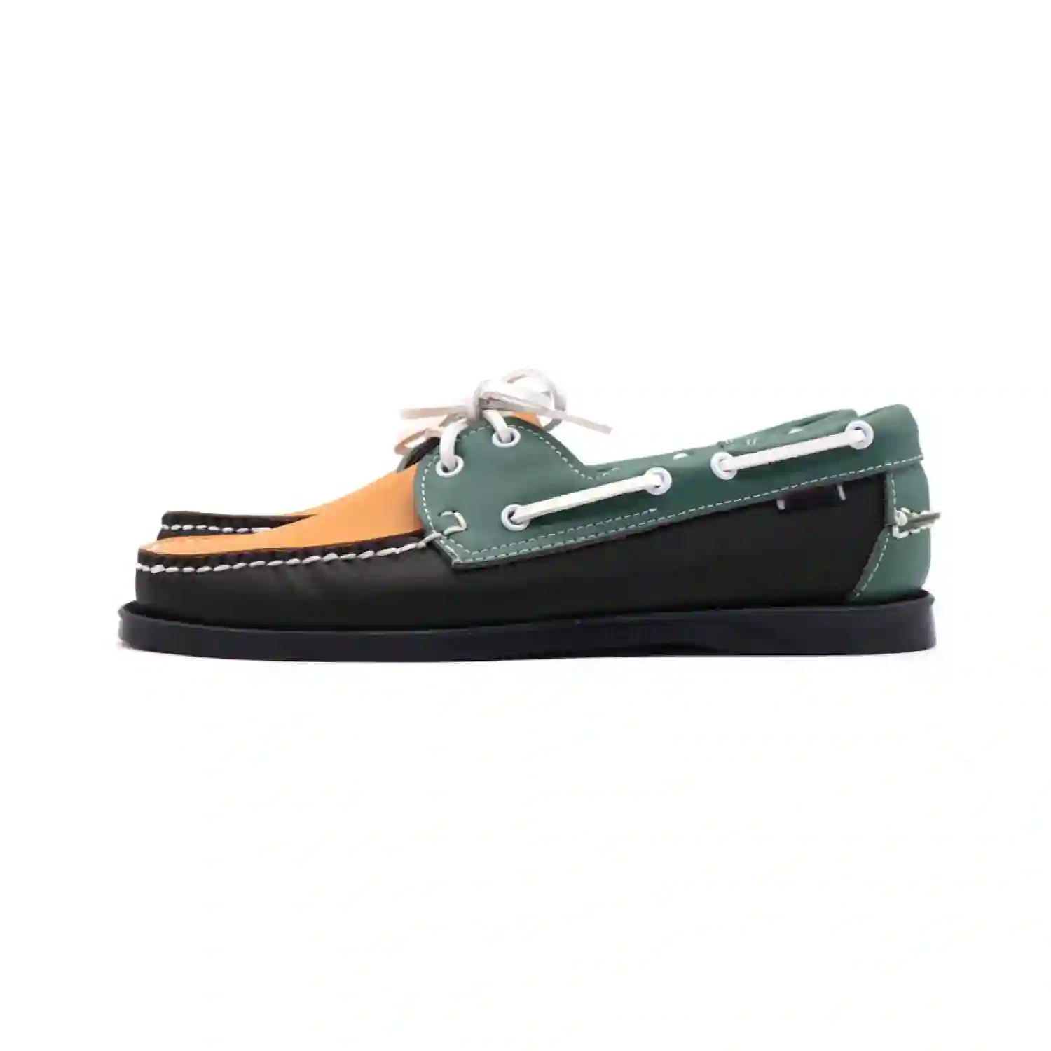 Three Tone Pale Green Quarter Deck Shoe Shopwice Three Tone Pale Green Quarter Deck Shoe