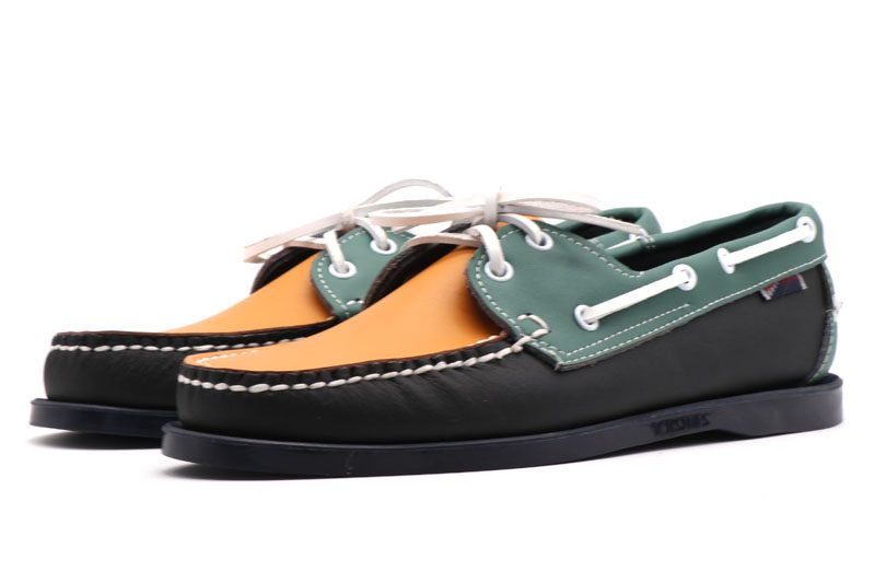Three Tone Pale Green Quarter Deck Shoe Shopwice Three Tone Pale Green Quarter Deck Shoe