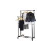 Double Clothes Hanging Rack with Shoe Rack - Black Shopwice Double Clothes Hanging Rack with Shoe Rack - Black