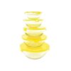 5 Piece Yellow Heat Resistant Glass Storage & Cooking Bowl
