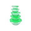 5 Piece Green Heat Resistant Glass Storage & Cooking Bowl