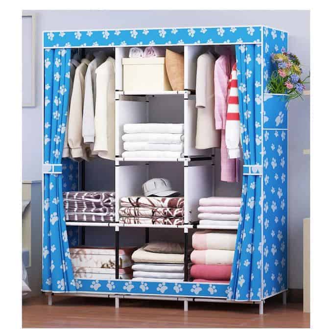 3in1 Portable Wardrobe 130-14S - 8 Shelves Shopwice 3in1 Portable Wardrobe 130-14S - 8 Shelves