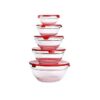 5 Piece Red Heat Resistant Glass Storage