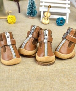 4pcs Small Pts Anti-slip Rain Puppy Booties