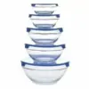 5 Piece Blue Heat Resistant Glass Storage & Cooking Bowl