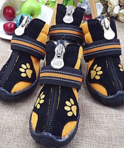 Cute Zipper Black and Red Pet Paw Boots