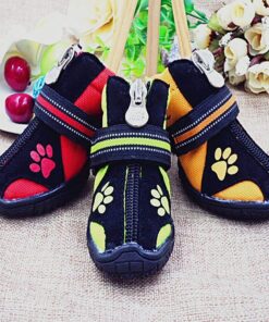 Cute Zipper Black and Red Pet Paw Boots