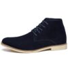 Slim Cut Suede Navy Blue Chukka
