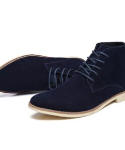 Slim Cut Suede Navy Blue Chukka