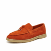 Smile Circle Cow Suede Tassel Flats