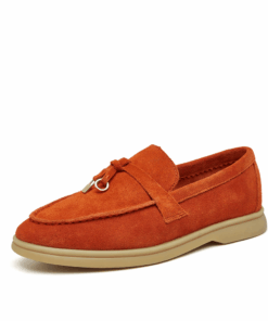 Smile Circle Cow Suede Tassel Flats