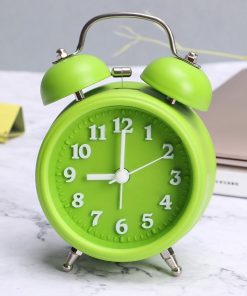 Twin Bell Bedside Alarm Clock green