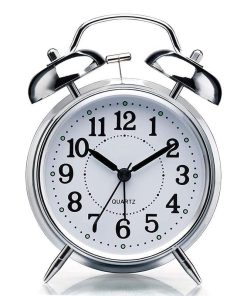 Twin Bell Bedside Alarm Clock silver