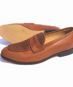 hanslet front scaled brown shoe