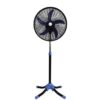 Delron 5 Blades Stand Fan with Cross Base - Blue/Black