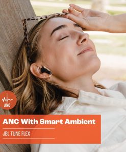 JBL Tune Flex - True Wireless Noise Cancelling Earbuds (Black), Small