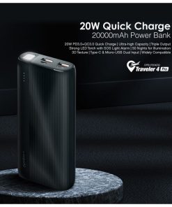 oraimo Traveler 4 Pro 20W PD3.0 QC3.0 Quick Charge 20000mAh Power Bank