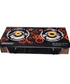 MIKACHI 2 Burner Glass Table Top Stove MIK-0562