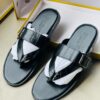 Black Leather Slippers